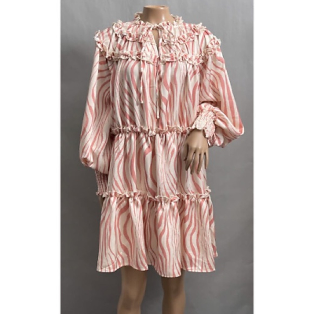 Elegant Pink Ruffle Dress
